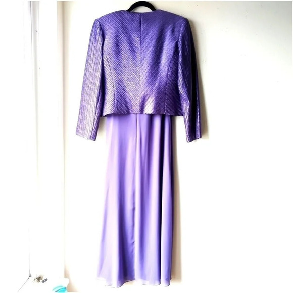 PATRA 2 PIECE DRESS AND JACKET - PURPLE - Picture 4 of 5